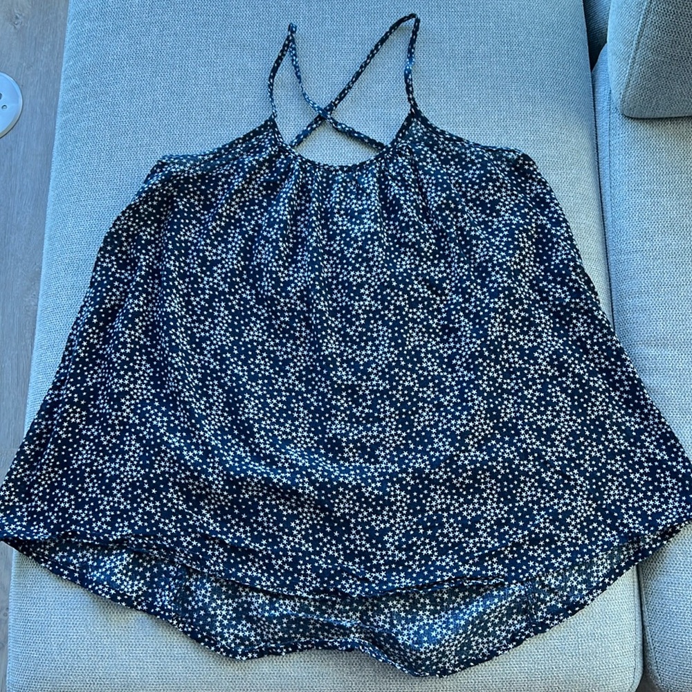 Old Navy Blue and White Stars Print Top. Size XS